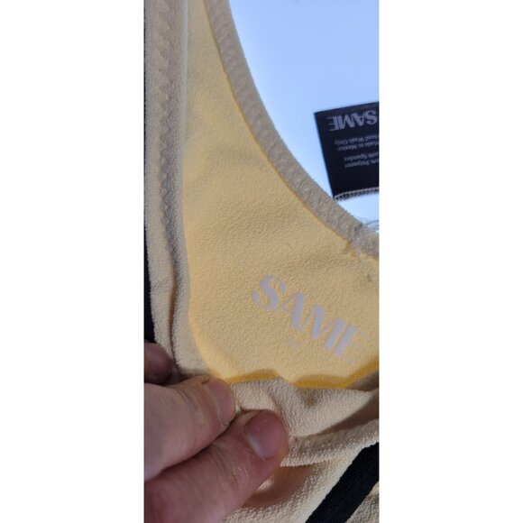 SAME Los Angeles Bottom Swim  Womens High Rise Solid Size XS Faux Suede Beige - Picture 3 of 7